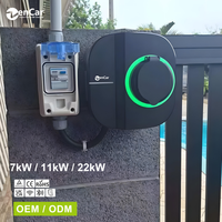 Estación de Carga Inteligente para Vehículos Eléctricos Zencar 16A 32A Wallbox 7kw 11kw 22kw Tipo 2 con Enchufe de Obturador, WiFi y Aplicación para Carga Pública