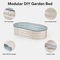 Kit de Jardinière Ovale Surélevée en Acier Galvanisé et Inoxydable, Grande Taille, pour Légumes à Racines Profondes, Modulaire, Vente en Gros, OEM ODM