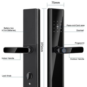 Cerradura Inteligente QLEUNG S819-2 con Huella Dactilar, Contraseña, Tarjeta y App, Color Negro - Product Image 2