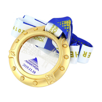 Médaille de cristal en verre de sport personnalisée en gros pas cher médaille de cristal d'or personnalisé blanc ruban médailles de sport médaille de cristal personnalisée