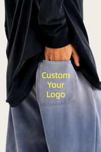 Pantalon de survêtement molletonné oversize pour homme, taille élastique, style streetwear décontracté, coupe ample, tricoté mi-lourd, style automne - Product Image 6