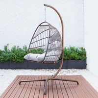 Chaise balançoire de patio extérieure adulte durable chaise de conception suspendue d'oeuf en osier de rotin