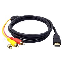 HDTV zu 3RCA Kabel Vergoldeter Stecker zu 3RCA Audio-Video-Konverter Adapter für TV DV CD-Player Smartphone MP3