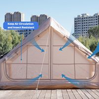 Tente gonflable portable pour le camping familial avec un grand espace, design imperméable pour 4 à 6 personnes, utilisation en extérieur, installation rapide