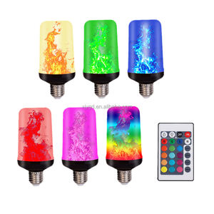 Avec cette <span class=keywords><strong>ampoule</strong></span> <span class=keywords><strong>LED</strong></span> à effet de flamme polyvalente offrant une simulation réaliste du feu, des options multicolores RVB et une télécommande - Product Image 1