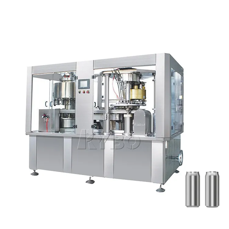 Automatic 250ml 330ml 500ml screw aluminum can soda canning bottling capping label packing machinery