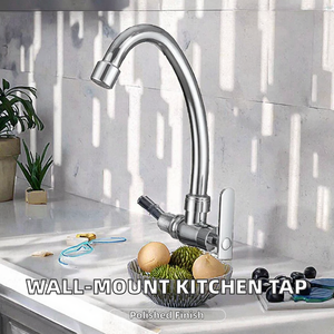 Grifo de Agua de Acero Inoxidable para Montar en la Pared, a Prueba de Fugas, de Alto Flujo, para Apartamentos, Casas de Huéspedes y Baños - Product Image 2
