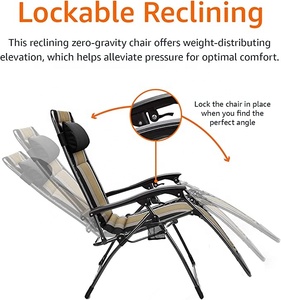 WOQI الحديثة خفيفة الوزن عالية الجودة في الهواء الطلق قابلة للطي انعدام الجاذبية كرسي صالة مستلق مع مظلة وسادة جانبية خزانة - Product Image 5