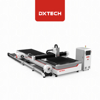 Table d'échange laser Dxtech 1530 Machine de découpe laser à fibre pour métal avec rotatif pour la découpe de tubes Découpeuse laser à fibre
