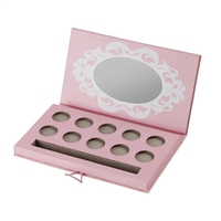 Palette de fards à paupières magnétique carrée 4 couleurs, étanche, gaufrée, scintillante, avec éponge, pour maquillage professionnel (vente en gros)