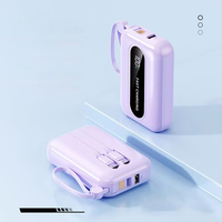 Batterie externe portable mini haute qualité avec écran LCD, 10000 mAh, câbles intégrés, chargeur de téléphone avec cordon – Prix usine