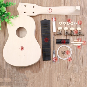 Ukelele de Madera sin Acabado para Niños, Juguete Musical Educativo, Mini Guitarra de Juguete, Instrumento Musical Infantil - Product Image 3