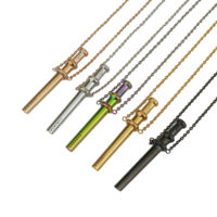 Collier Pendentif en Acier Inoxydable Motif Balle, Outil Tube Ressort et Cuillère