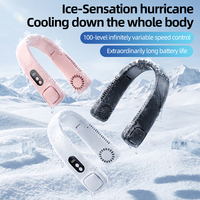 Ventilateur de cou pliable portable 1200 mAh avec écran LED, 5 vitesses, sans pales, mains libres, rechargeable par USB pour sports de plein air CE RoHS