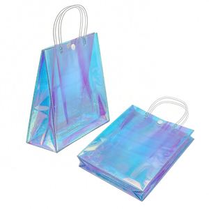 Soft Foldable Rainbow Color Wedding Toy Packaging Promotional Customization clear Pvc <b>Plastic</b> Bag with Snap Button - Product Image 1