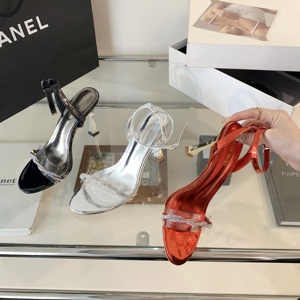 Sandalias de Tacón Alto con Pedrería, Diseño Abierto, Estilo Lujoso y Moderno, Color Negro, Combinables con Todo, para Mujer, Verano 2024 - Product Image 1