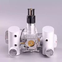 Moteur à essence DLE130 pour avion modèle réduit en aluminium, 130 cm³, bicylindre, deux temps, aspiration naturelle, compatible démarrage à froid