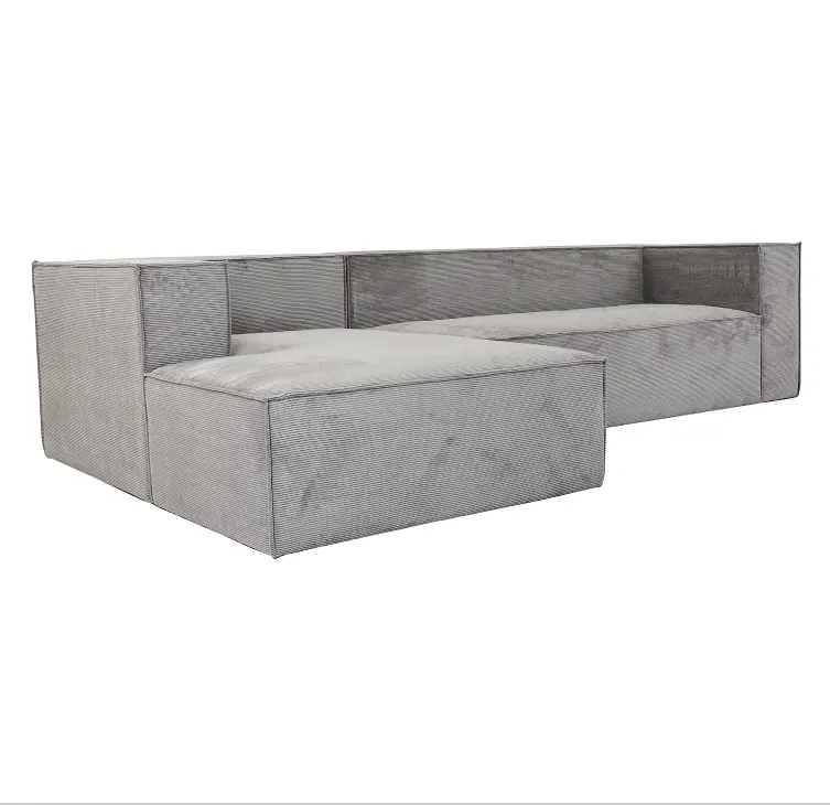 Nisco Modern Living Room Furniture Canapé sectionnel contemporain en forme de L, blanc