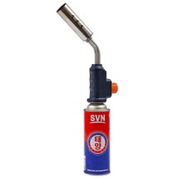 Lance-flammes portable en métal avec briquet coupe-vent pour le camping, le barbecue et l'extérieur, allume-cigare à gaz en cassette