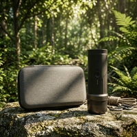 Machine à café portable automatique pour voiture, hôtel, camping-car, rechargeable par USB, filtre de 58 mm, panier à café en poudre, capacité de 3 à 5 tasses