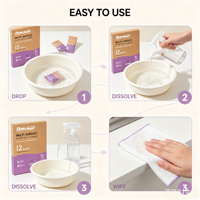 Tablettes de nettoyage rechargeables, solubles dans l'eau, nettoyant multi-surfaces concentré, solution de nettoyage ménager écologique