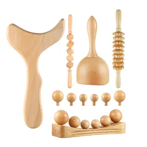 Conjunto de ferramentas de massagem em madeira, kit de ferramentas para esculpir o corpo, maderoterapia, terapia de madeira colombiana