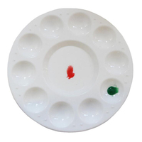 Palette de peinture en plastique Xinbowen à 10 compartiments pour huile et aquarelle, palette de peinture blanche pour artistes