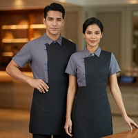 Tenue d'été professionnelle et confortable à manches courtes pour le personnel de restaurant, hôtel, café et restauration rapide - Réf. 24155-56