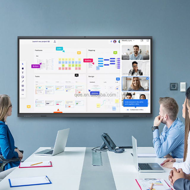 55"65"75"85"86"98"110" Inch All-in-One Interactive Flat Panel Smart Whiteboard  Touch Display for Conference and Education