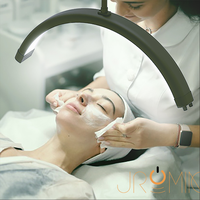 Lampe de sol LED en aluminium en forme de demi-lune pour salon de beauté, température de couleur 2700K-5600K, idéale pour les soins des cils et des sourcils, avec logo gratuit