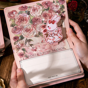 Taccuino Deluxe con Copertina Rigida - Serie 'Adele's Rose Manor', Pagina Pop-Up 3D e Copertina con Stampa in Lamina Dorata, Diario di Lusso - Product Image 3