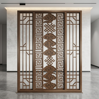 Paravent géométrique linéaire en acier inoxydable doré, panneau de séparation pour hall d'hôtel, cloison de séparation de pièce, décoration