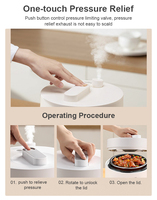 Cuisinière à pression électrique multifonctionnelle, contrôle numérique, cuve antiadhésive, arrêt automatique, fonctionnement à une touche, capacité de 5 L