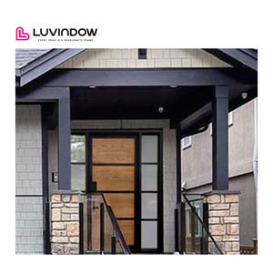 Più recente stile nero esterno doppio ingresso porta principale porta d'ingresso porta d'ingresso - Product Image 3