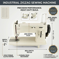 Machine à coudre zigzag industrielle à couple élevé de 9 pouces MK-309 pour ateliers de confection professionnels