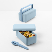 Hete Verkoop Verhitbare Compartimenten Tiffin Compartimenten Deksels Blauw Polypropyleen Amerikaanse Stijl Lunchboxen