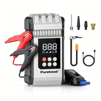Compresseur d'air portable pour camion, pompe à pneus de voiture, démarreur de voiture 12V/24V pour voiture hybride, avec sangles Purehood.