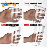 Mug à café en verre à double paroi isolé sous vide Ehanking, classique, anti-fuite, avec bouchon à paille, compatible lave-vaisselle et micro-ondes, durable, unisexe