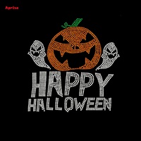 Transfert thermocollant de strass pour Halloween 2026 – Applique brillante pour la décoration de vêtements de mode