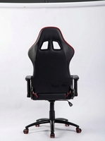 Chaise de bureau ergonomique en similicuir PU, style racing, avec fonction massage, hauteur réglable, repose-pieds, pivotante et moderne pour la maison