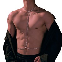 Chaîne de corps audacieuse et exagérée en strass pour homme - Grande taille - Style européen-américain - Quatre saisons - Sensuelle et sexy