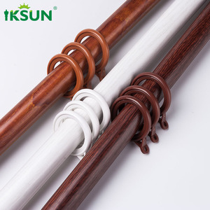 IKSUN vente en gros en aluminium Double support en <span class=keywords><strong>bois</strong></span> fleuron salon <span class=keywords><strong>tringle</strong></span> à rideaux ensembles décoratifs - Product Image 4