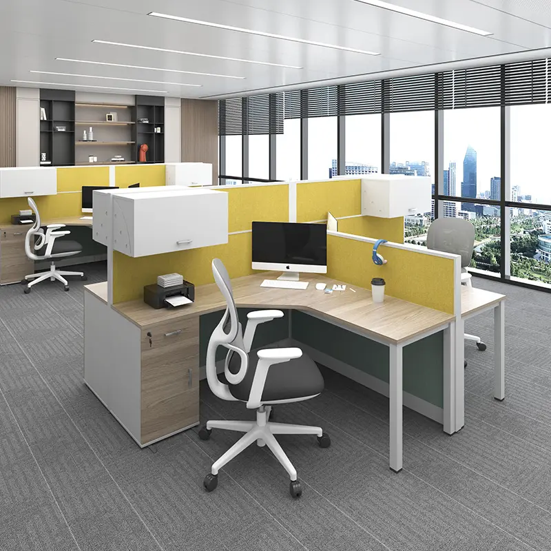 Furnitur kantor Modern pabrik Guangzhou meja kantor stasiun kerja eksekutif cubile meja partisi kantor stasiun kerja