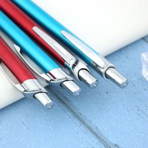 Brushed Aluminum Click <b>Ballpoint</b> <b>Pen</b> With Full Chrome Metal Fittings 2 Bright Solid Color Retractable Advertising <b>Pen</b> - Product Image 6