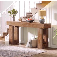 Console de table américaine rétro moderne en bois massif Ornement de salon de luxe Décoration murale d'entrée à vent silencieuse contemporaine