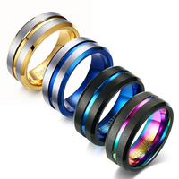 Anello da uomo blu 8mm apribottiglie in acciaio al tungsteno di alta qualità