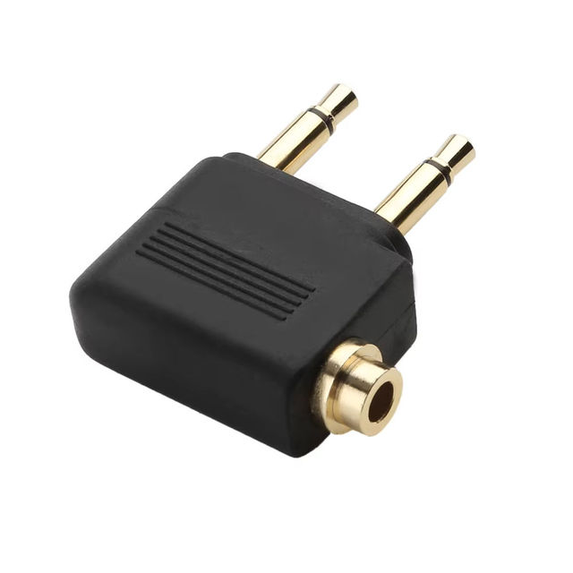 Adapter 3.5mm Plug Jack Airline Airplane Earphone Headphone Audio Adapter for Airplane Travel Headphone Earphone