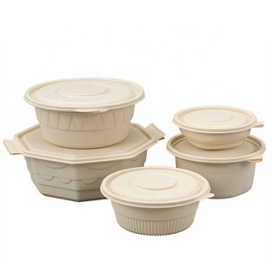 Disposable take away corn starch bowl biodegradable food container packing Box