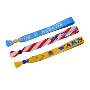 Pulseras de Tela Personalizadas con Logotipo Impreso de Lujo Ecológicas de 10 mm con Cierre Deslizante, Pulseras Textiles Personalizadas para Año Nuevo - Product Image 1