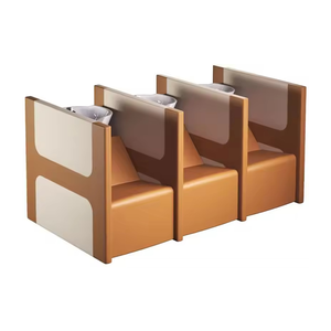 Asiento <span class=keywords><strong>triple</strong></span> Salón de belleza Silla de spa Lavado de cabello Champú Silla Estación de champú Fregadero y silla - Product Image 1